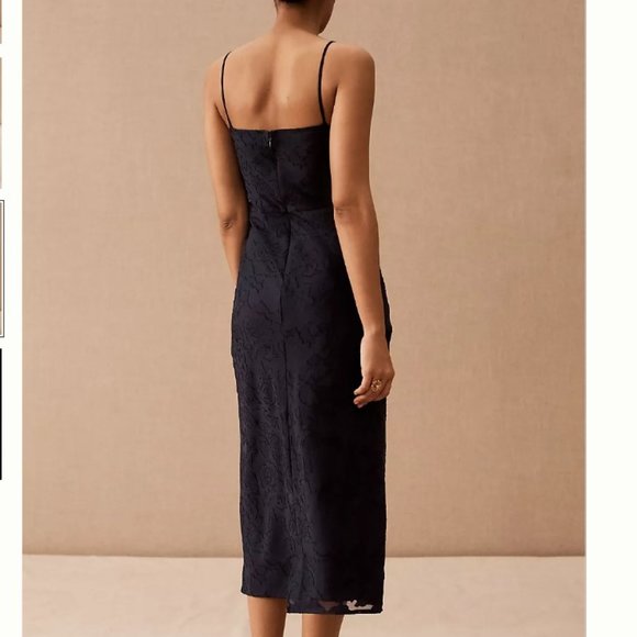 Host Pick! 👗Anthropologie Navy Brocade Midi Dress, 14 - Picture 2 of 10